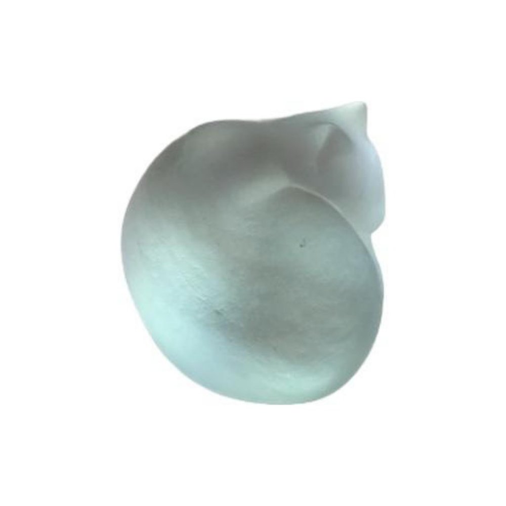 Kitty Cat Curled up Sleeping frosted paperweight (not sure if it's glass) - Picture 4 of 9